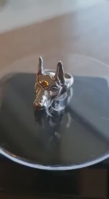 Handmade Sterling Silver Doberman Pinscher Ring: Dog Lover Gift