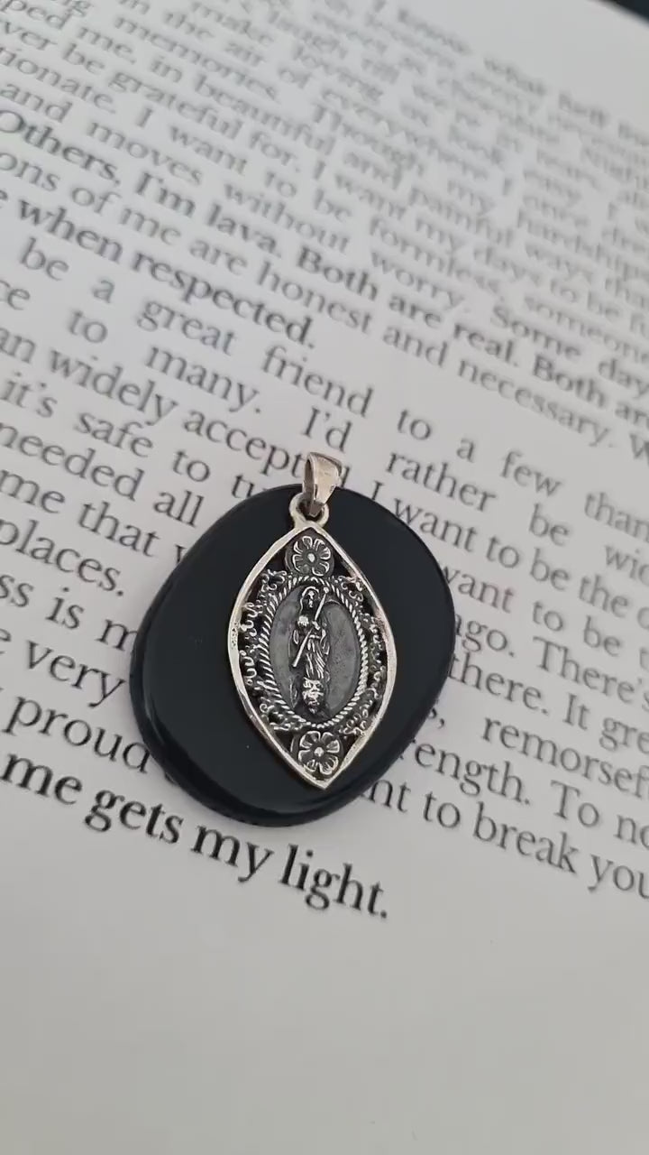 Santa Muerte with Scythe Pendant-Precious Symbol of Belief & Protection - Holy Death Sterling Silver