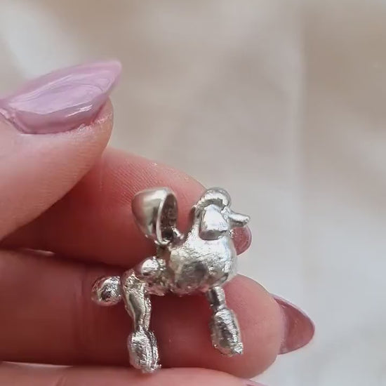 Handmade Sterling Silver Poodle Pendant: Dog Lover Gift