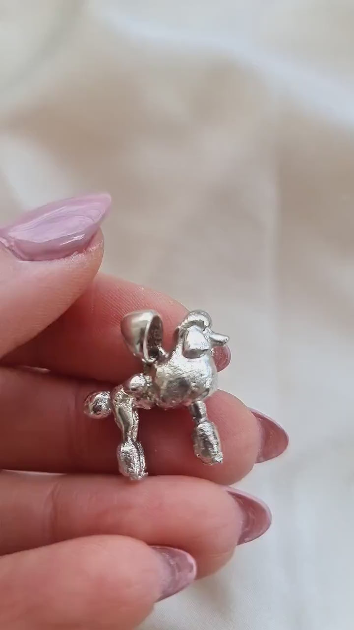 Handmade Sterling Silver Poodle Pendant: Dog Lover Gift