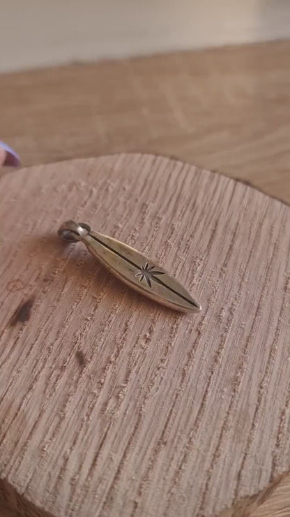 Handmade Sterling Silver Surfboard Pendant: Beach Lover Gift