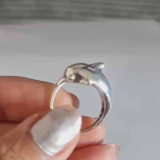 Handmade Silver 925 Dolphin Ring: Summer Sea Jewelry