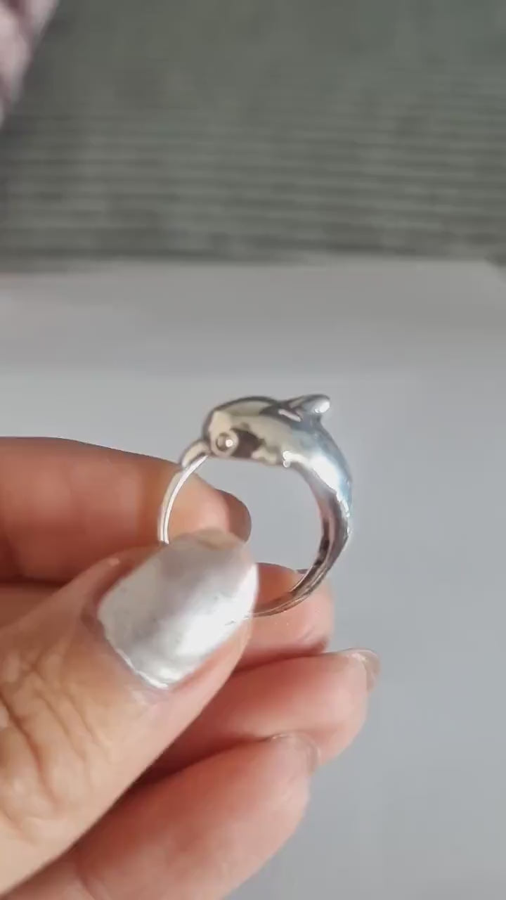 Handmade Silver 925 Dolphin Ring: Summer Sea Jewelry